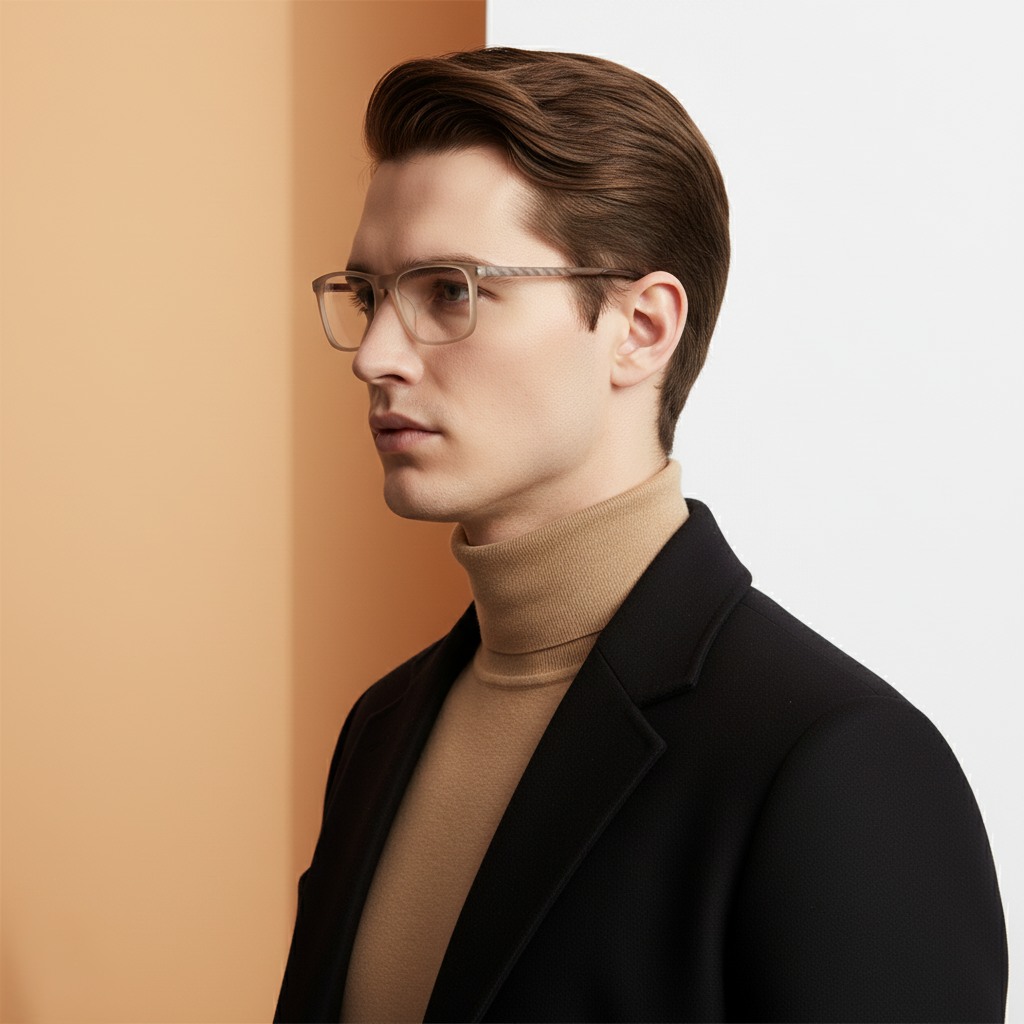 Brown Rectangle Frame for Men +VIBE