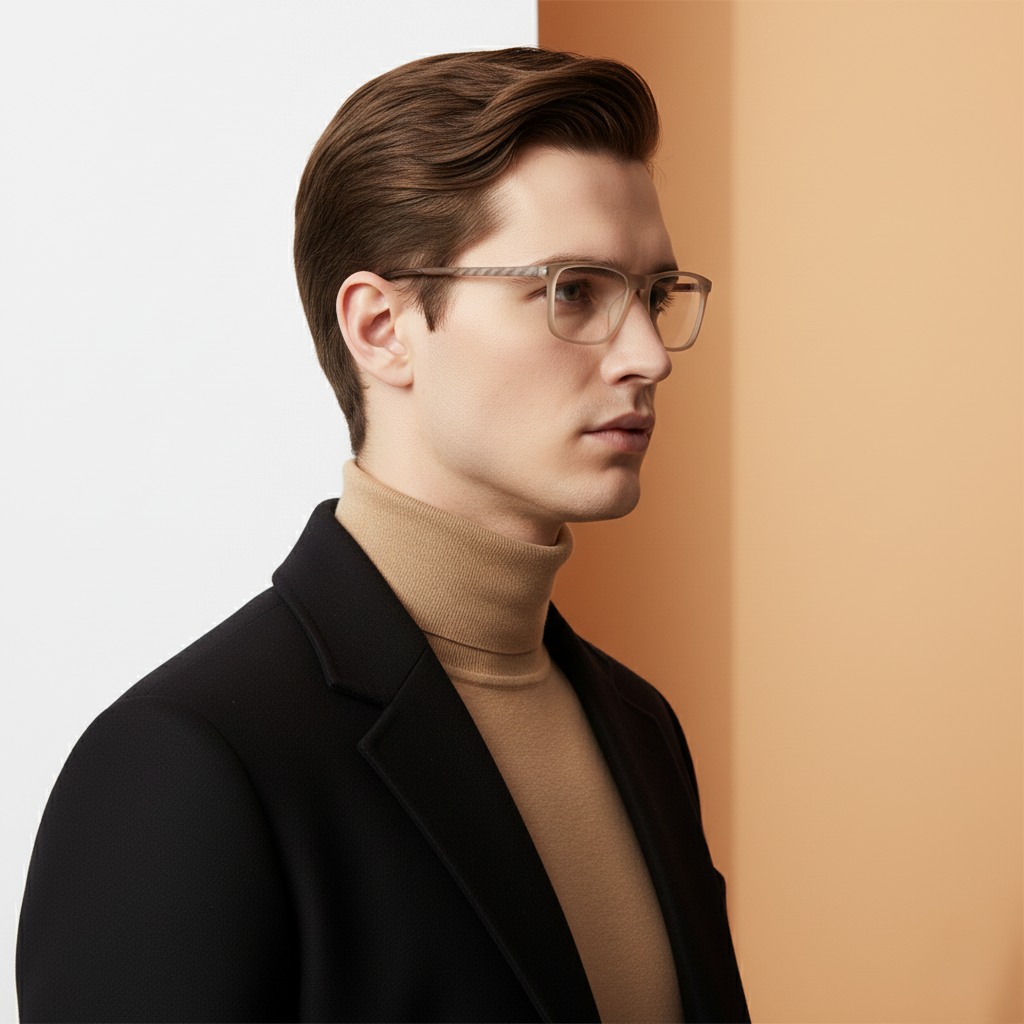 Brown Rectangle Frame for Men +VIBE