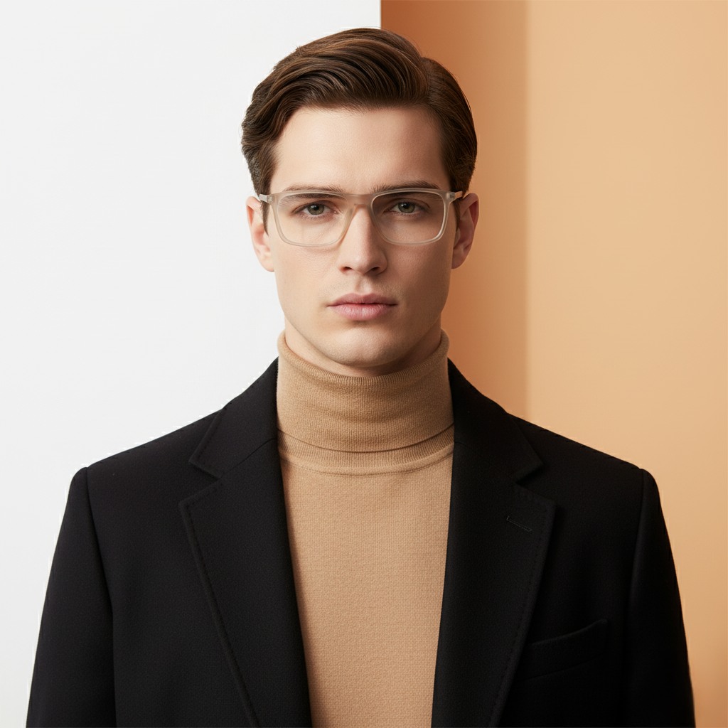 Brown Rectangle Frame for Men +VIBE