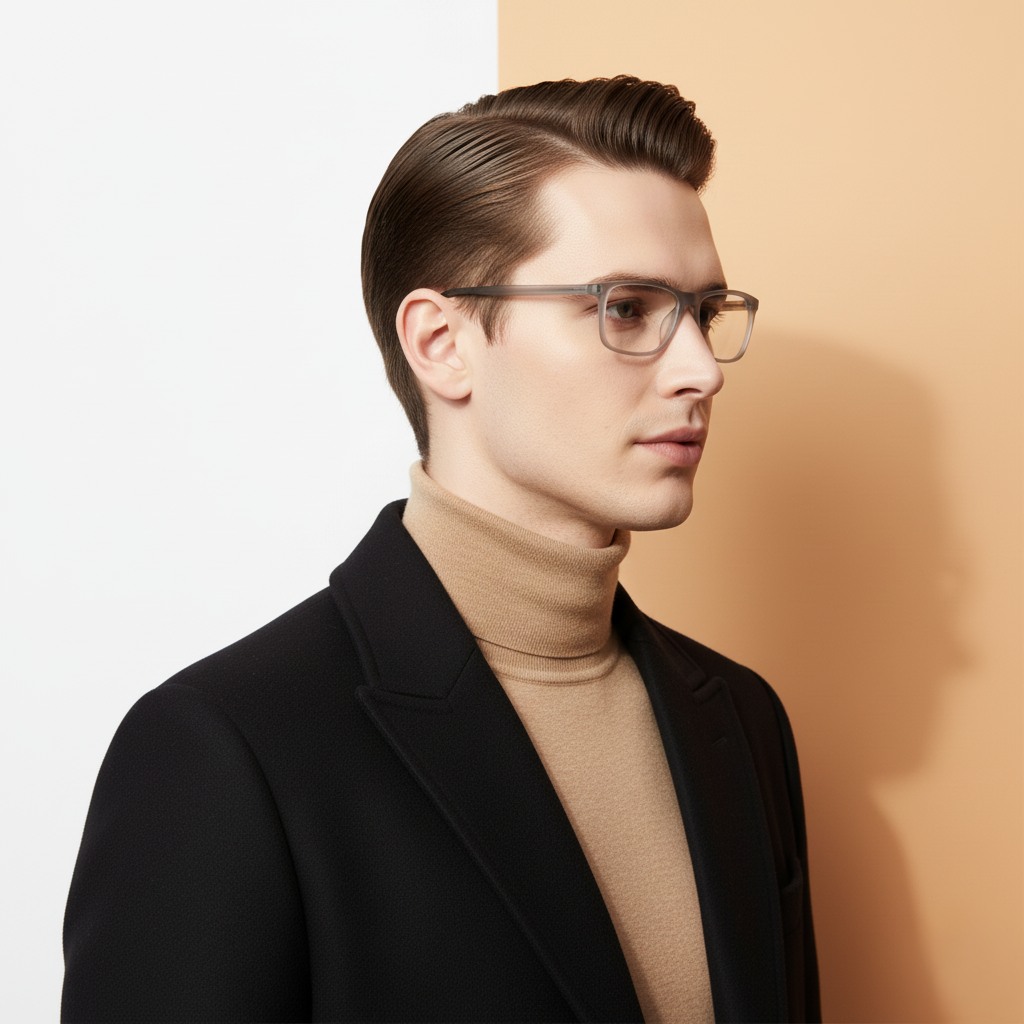Grey Rectangle Frame for Men +VIBE