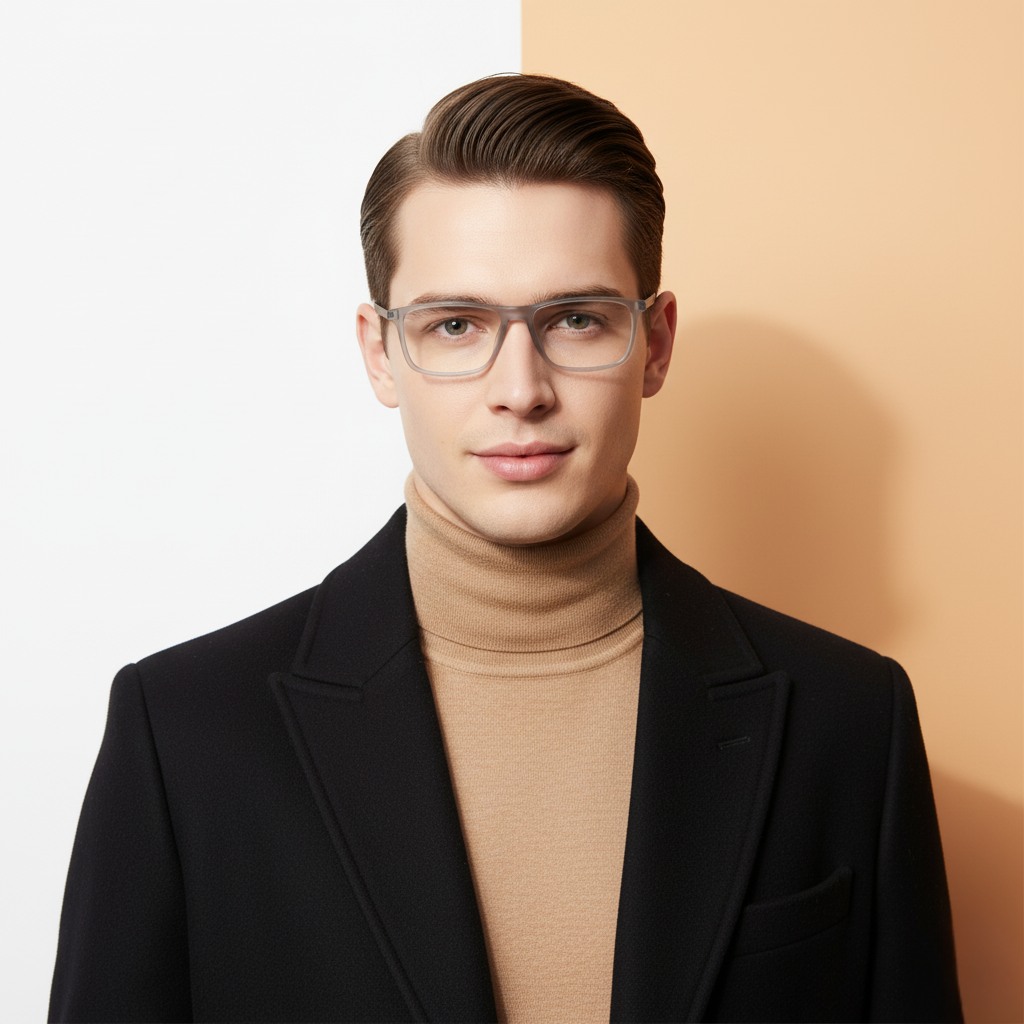 Grey Rectangle Frame for Men +VIBE