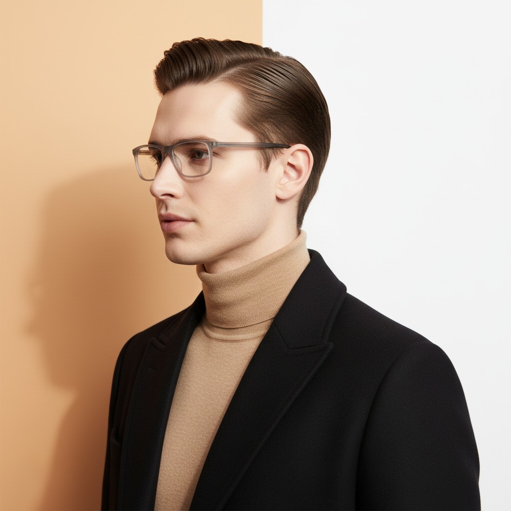Grey Rectangle Frame for Men +VIBE