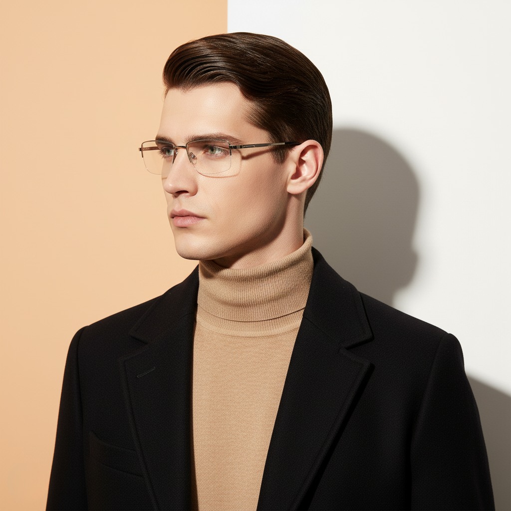 Silver Rectangle Frame for Men ELITE