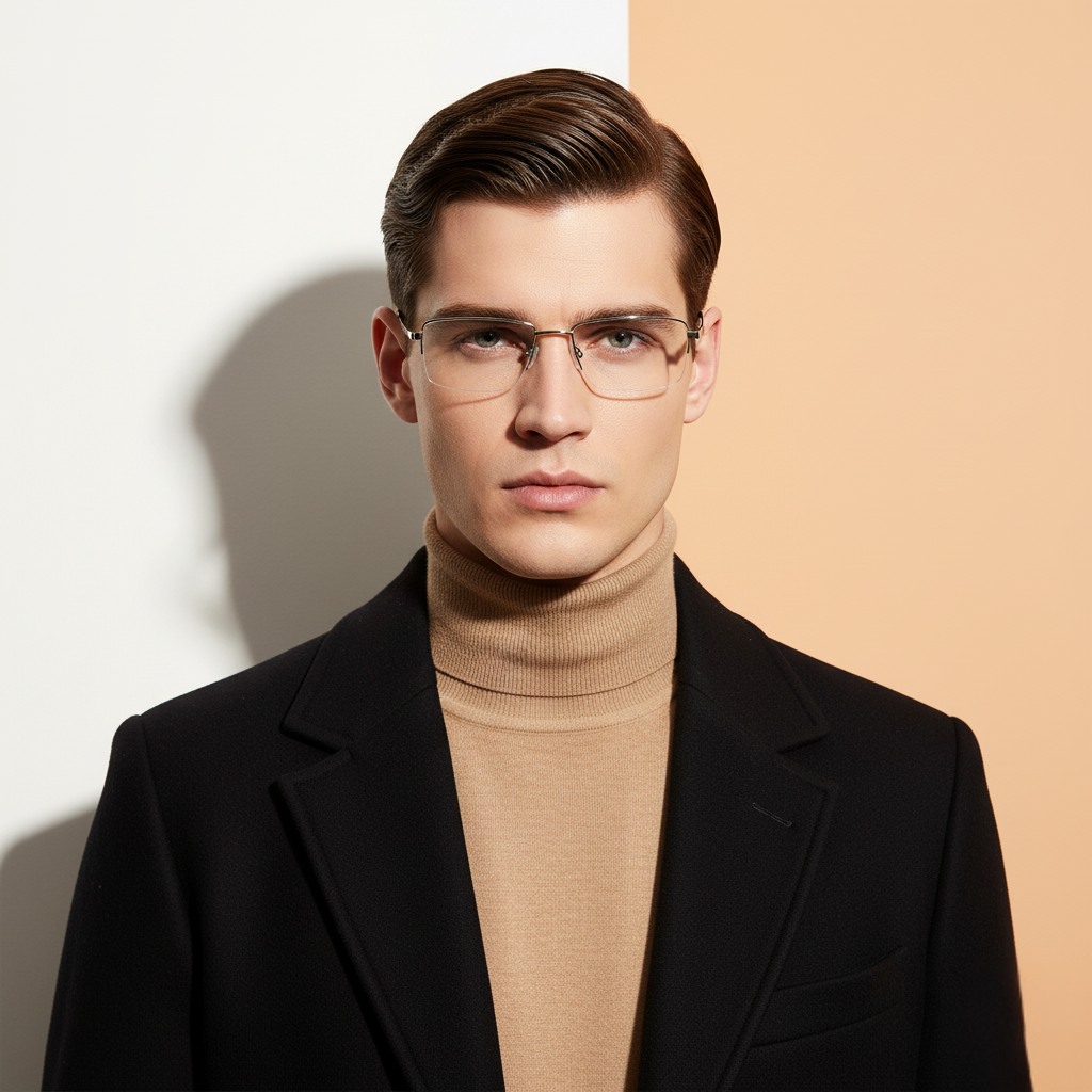 Silver Rectangle Frame for Men ELITE