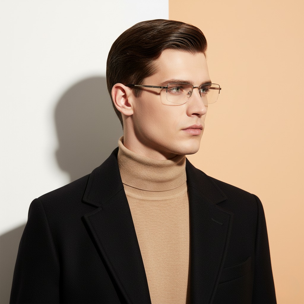 Silver Rectangle Frame for Men ELITE
