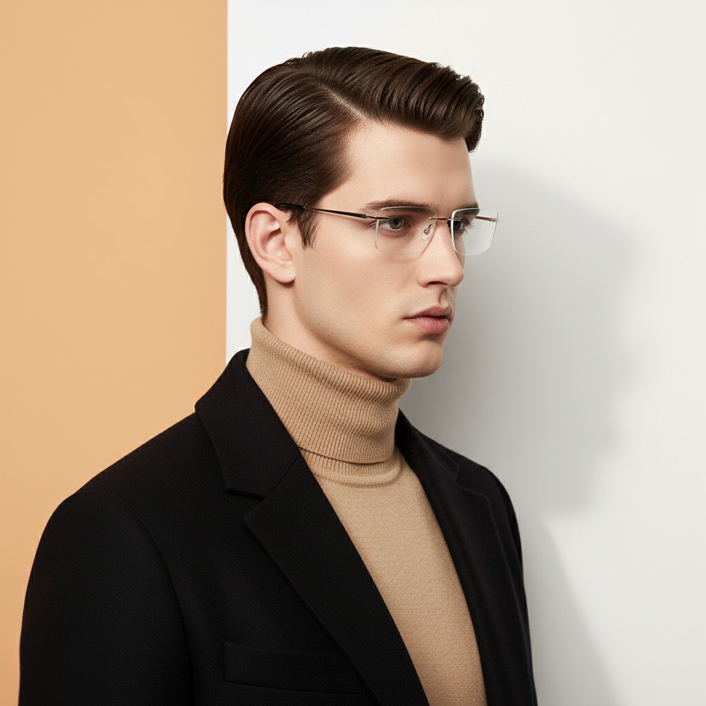 Silver Rectangle Frame for Men ELITE