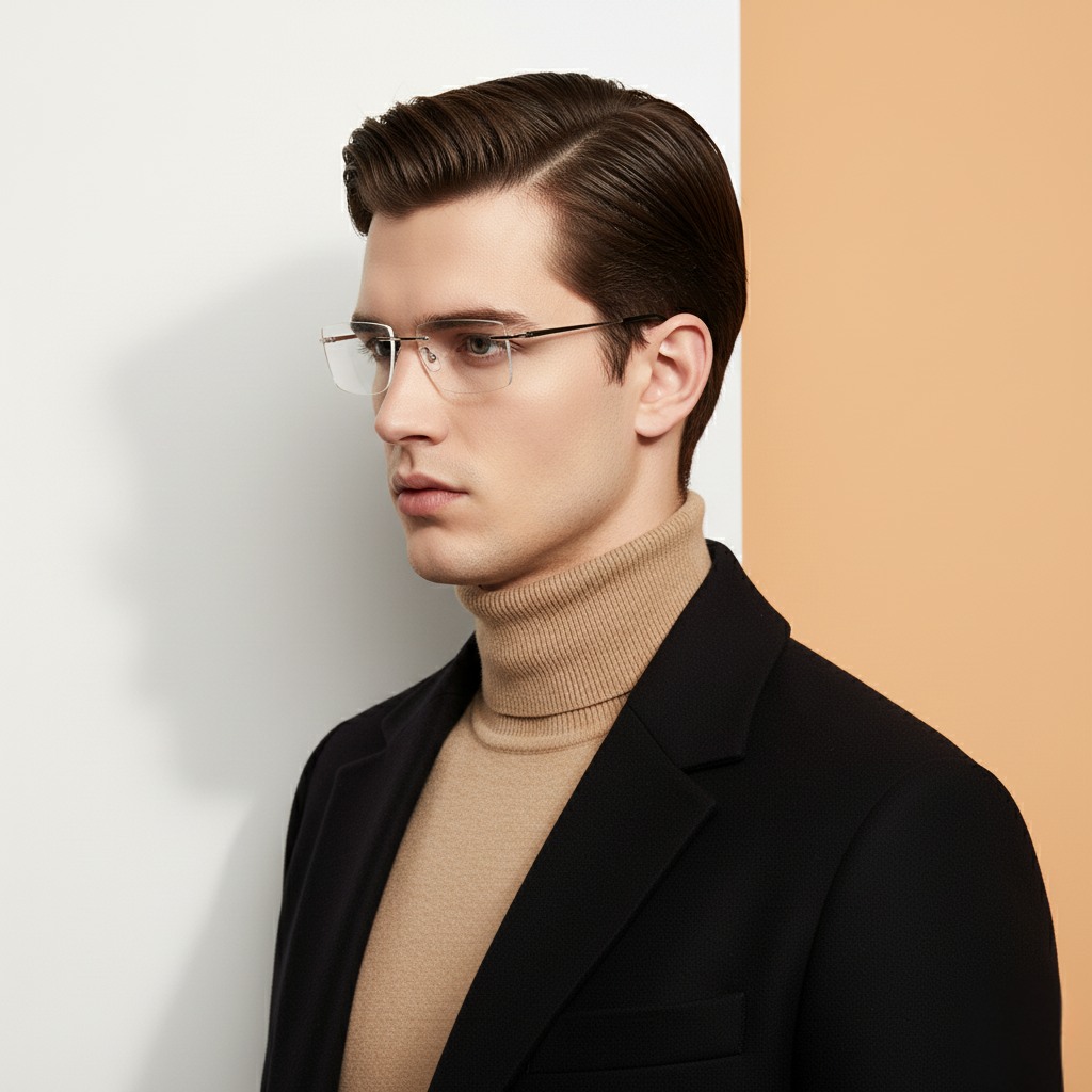 Silver Rectangle Frame for Men ELITE