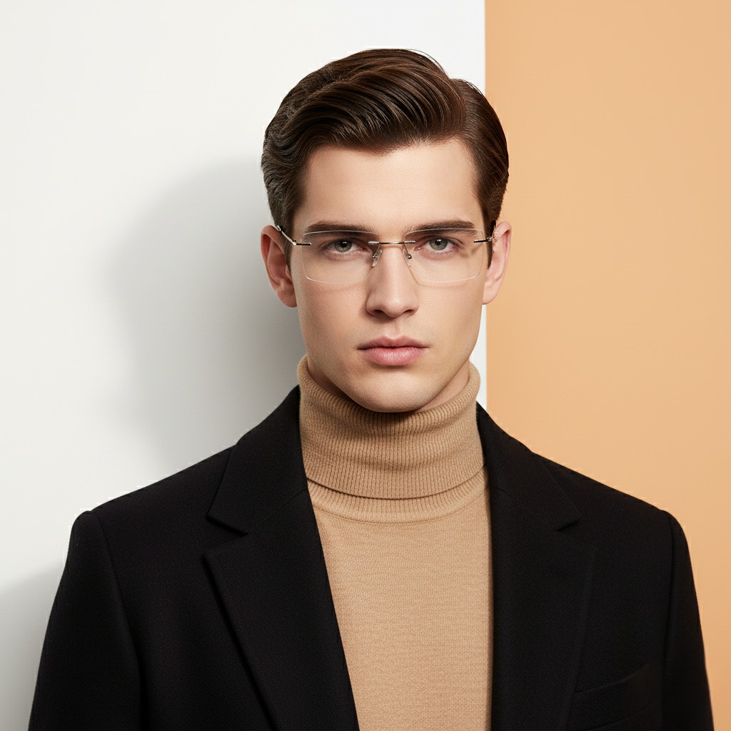 Silver Rectangle Frame for Men ELITE