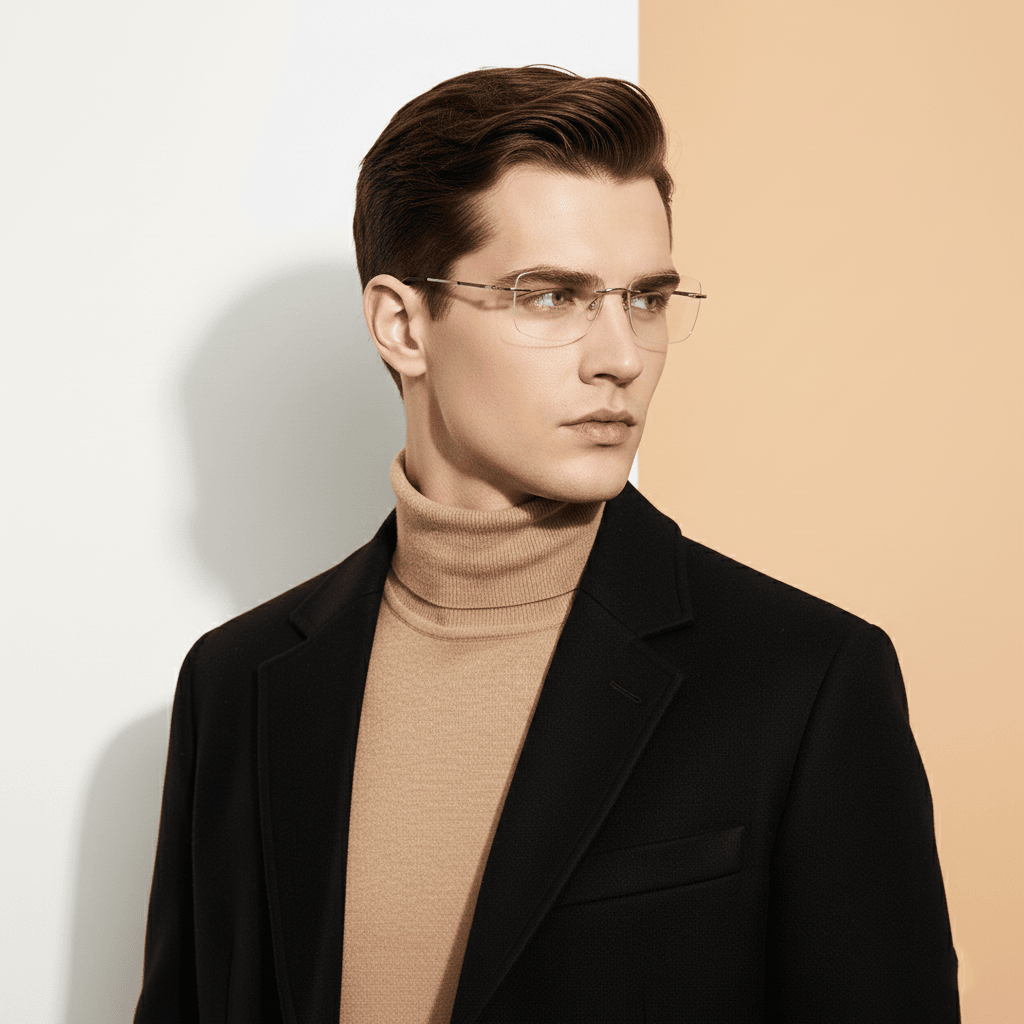 Silver Square Frame for Men ELITE