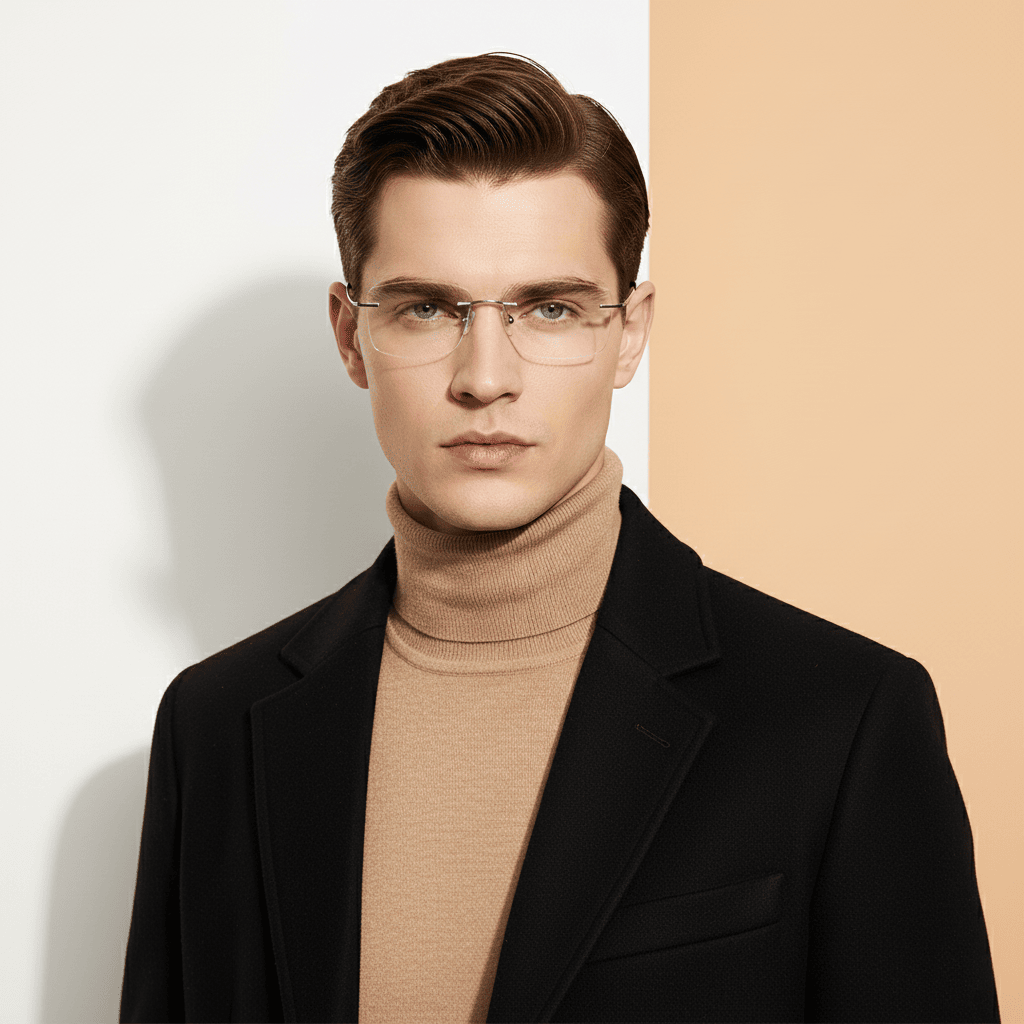 Silver Square Frame for Men ELITE