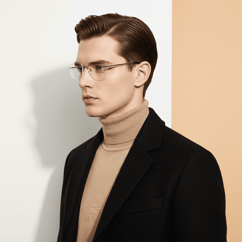 Silver Square Frame for Men ELITE