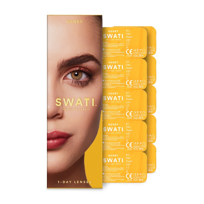Coloured Contact Lenses Honey - 1 Day • Power -2.25