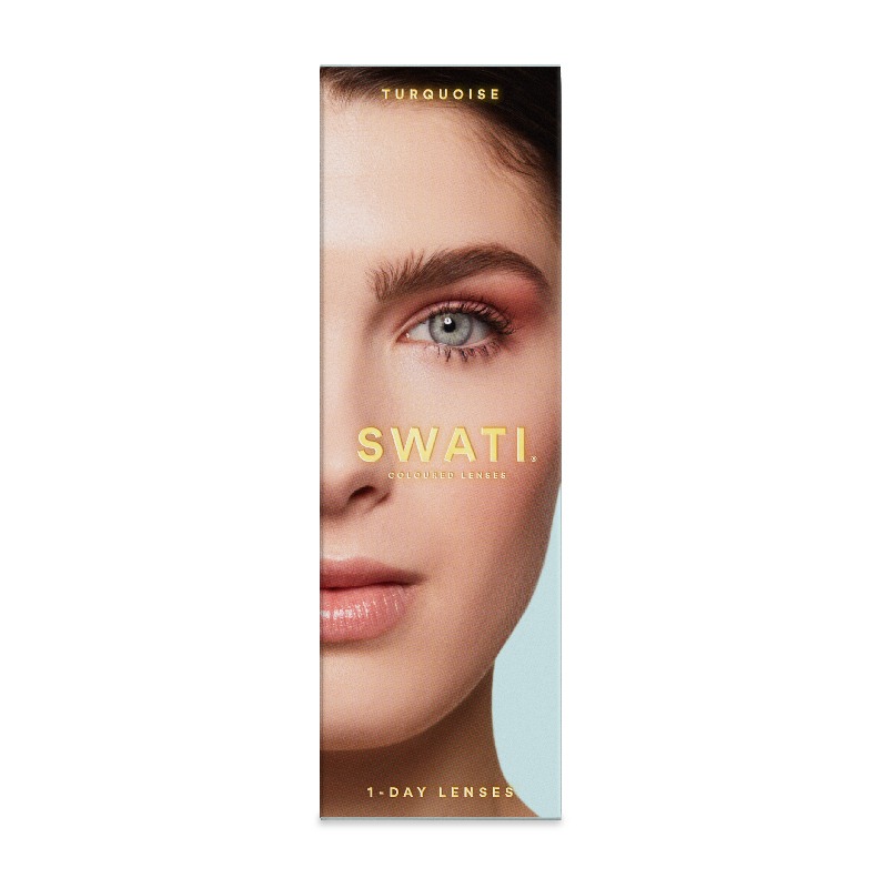 Coloured Contact Lenses Turquoise - 1 Day • Power -1.00