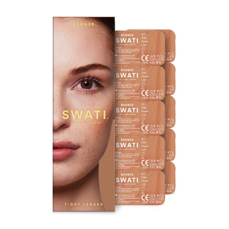 Coloured Contact Lenses Bronze - 1 Day • Power -0.75