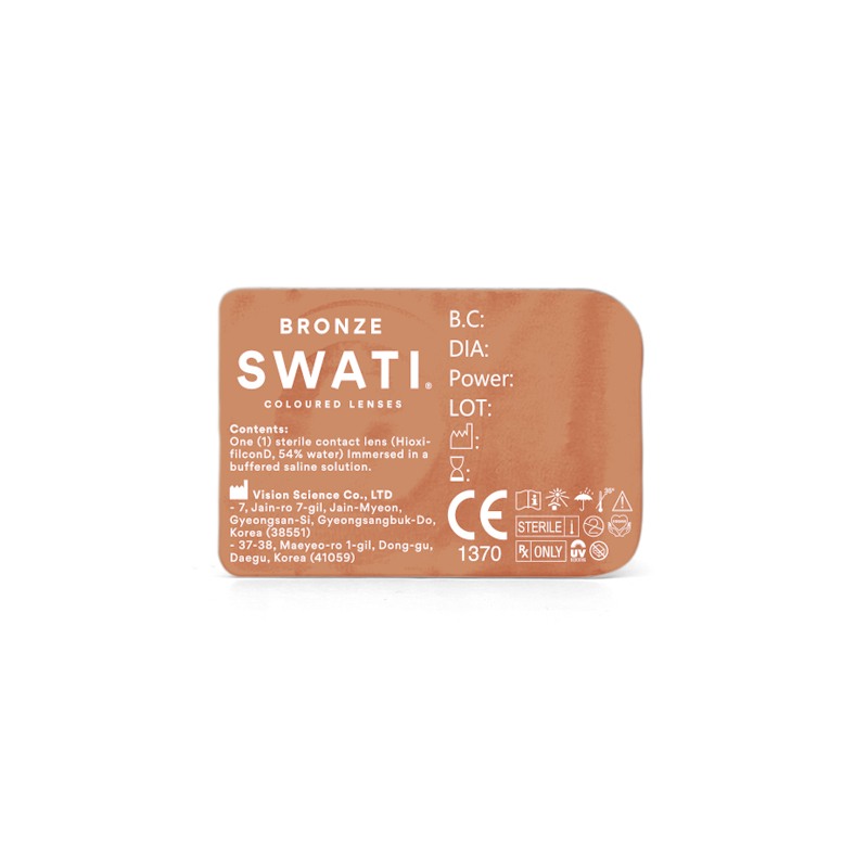 Coloured Contact Lenses Bronze - 1 Day • Power -0.75