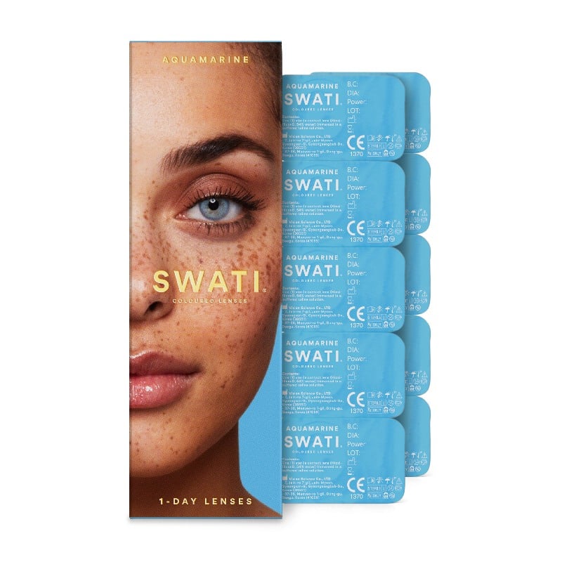 Coloured Contact Lenses Aquamarine - 1 Day • Power 0.00