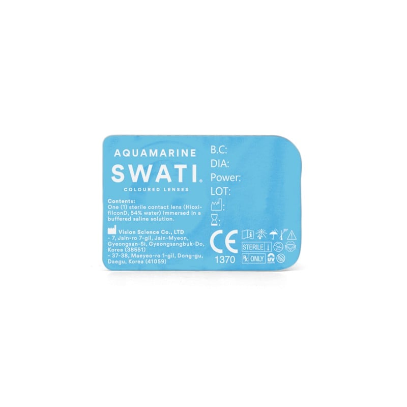 Coloured Contact Lenses Aquamarine - 1 Day • Power 0.00