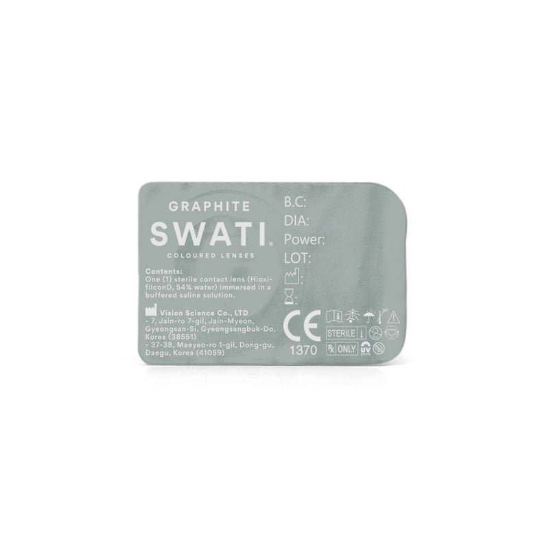 Coloured Contact Lenses Graphite - 1 Day • Power 0.00