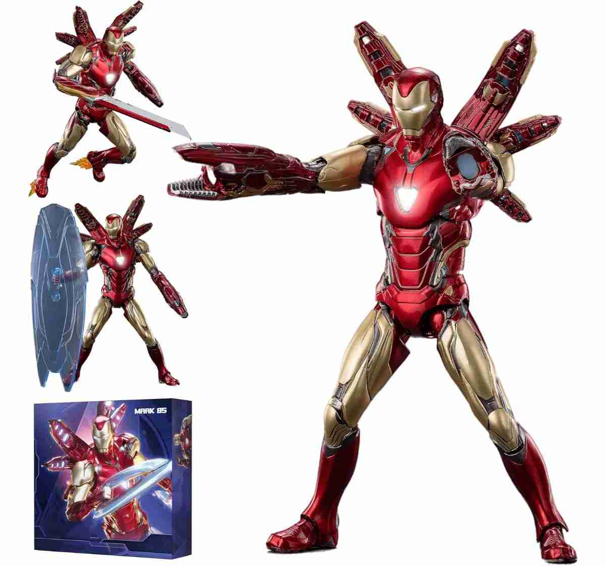 Marvel Iron Man MK85 Deluxe, 1:10 Scale 7 Inch Collectible Action Figure for 14Y+, Metallic