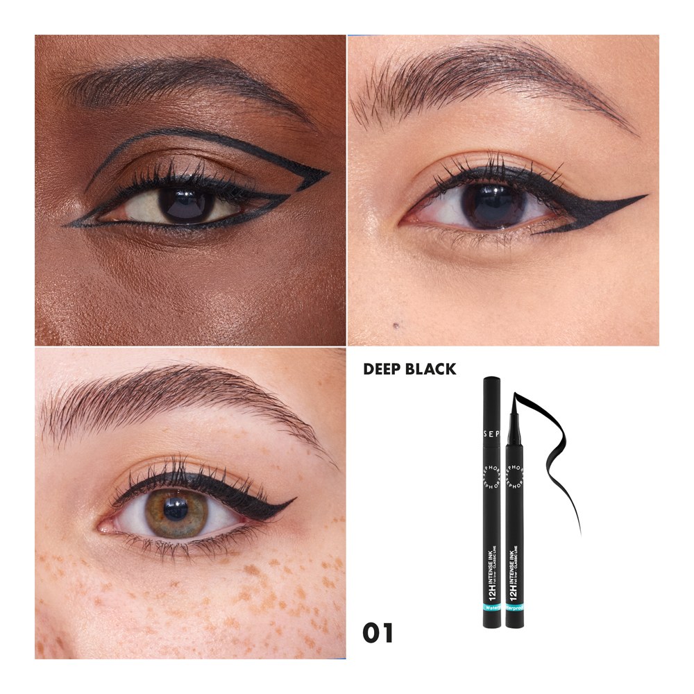 12H Intense Ink Classic Line Felt Eyeliner • 01 Deep Black (1.2ml)
