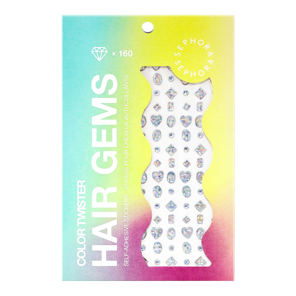Color Twister Self-Adhesive Hair Gems • Holographic Gems