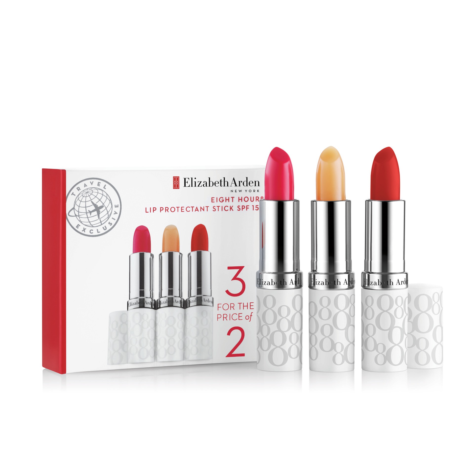 Eight Hour Cream Lip Protectant Stick SPF 15 – Honey, Plum & Blush TRIO SET • 33g