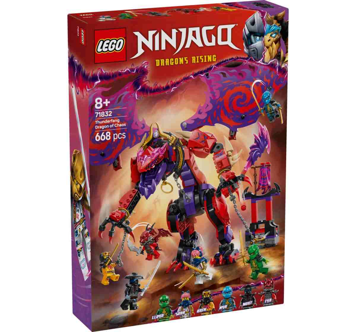 LEGO NINJAGO Thunderfang Dragon of Chaos Ninja Toy Set 71832, 8Y+
