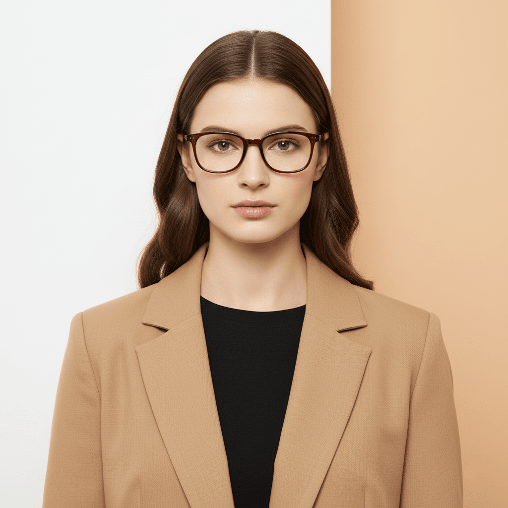 Brown Panto Computer Glasses for Women Screen Pro