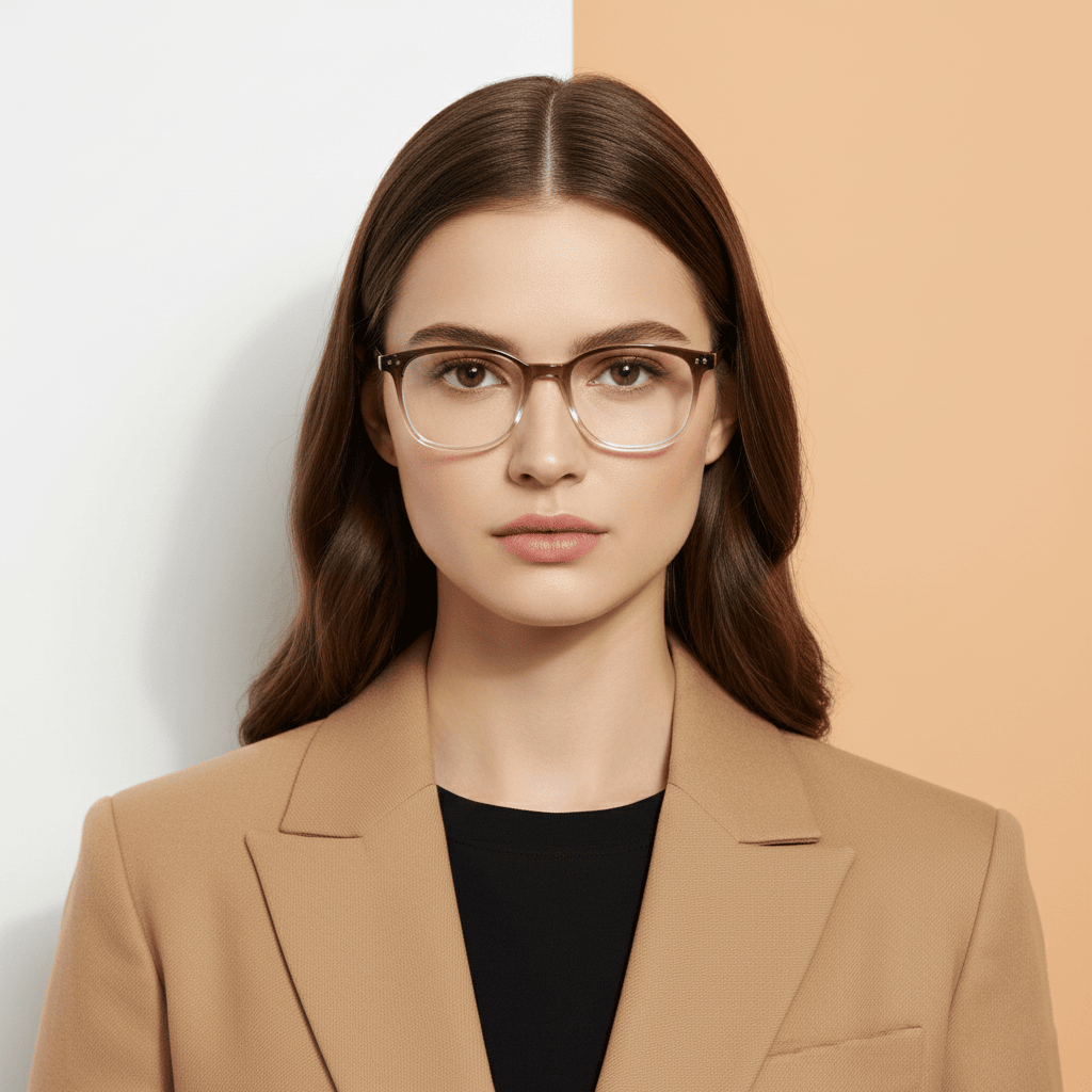 Brown Panto Computer Glasses for Women Screen Pro