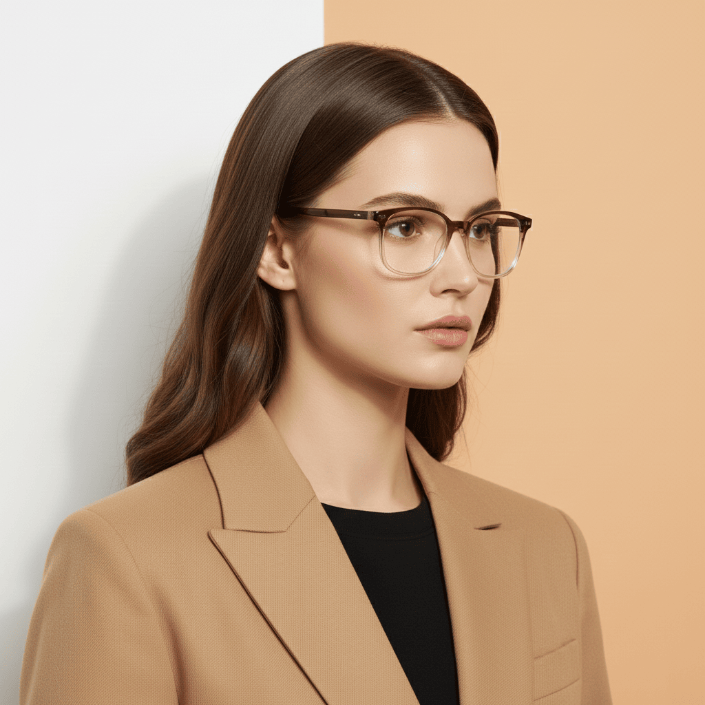 Brown Panto Computer Glasses for Women Screen Pro