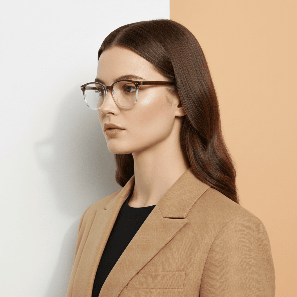Brown Panto Computer Glasses for Women Screen Pro