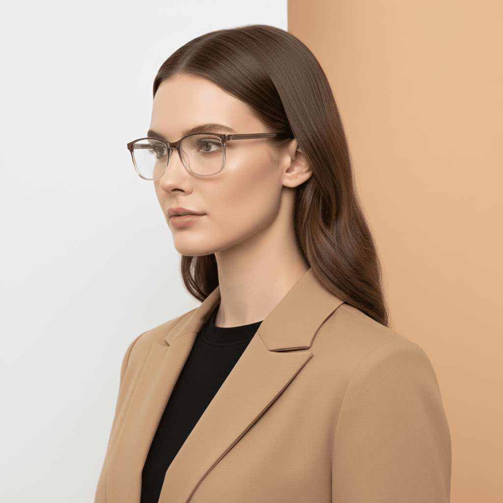 Brown Square Computer Glasses for Unisex Screen Pro