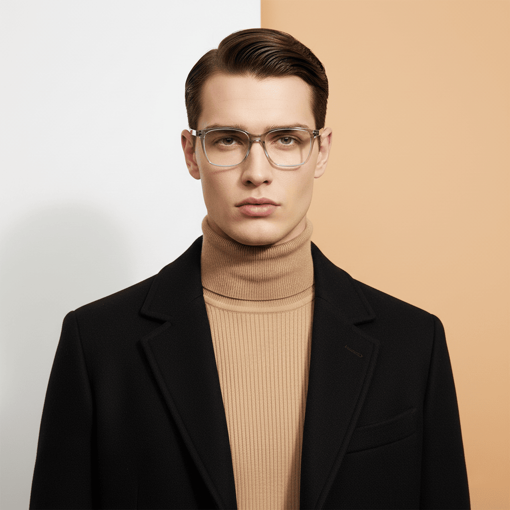 Light Grey Square Computer Glasses for Men Screen Pro