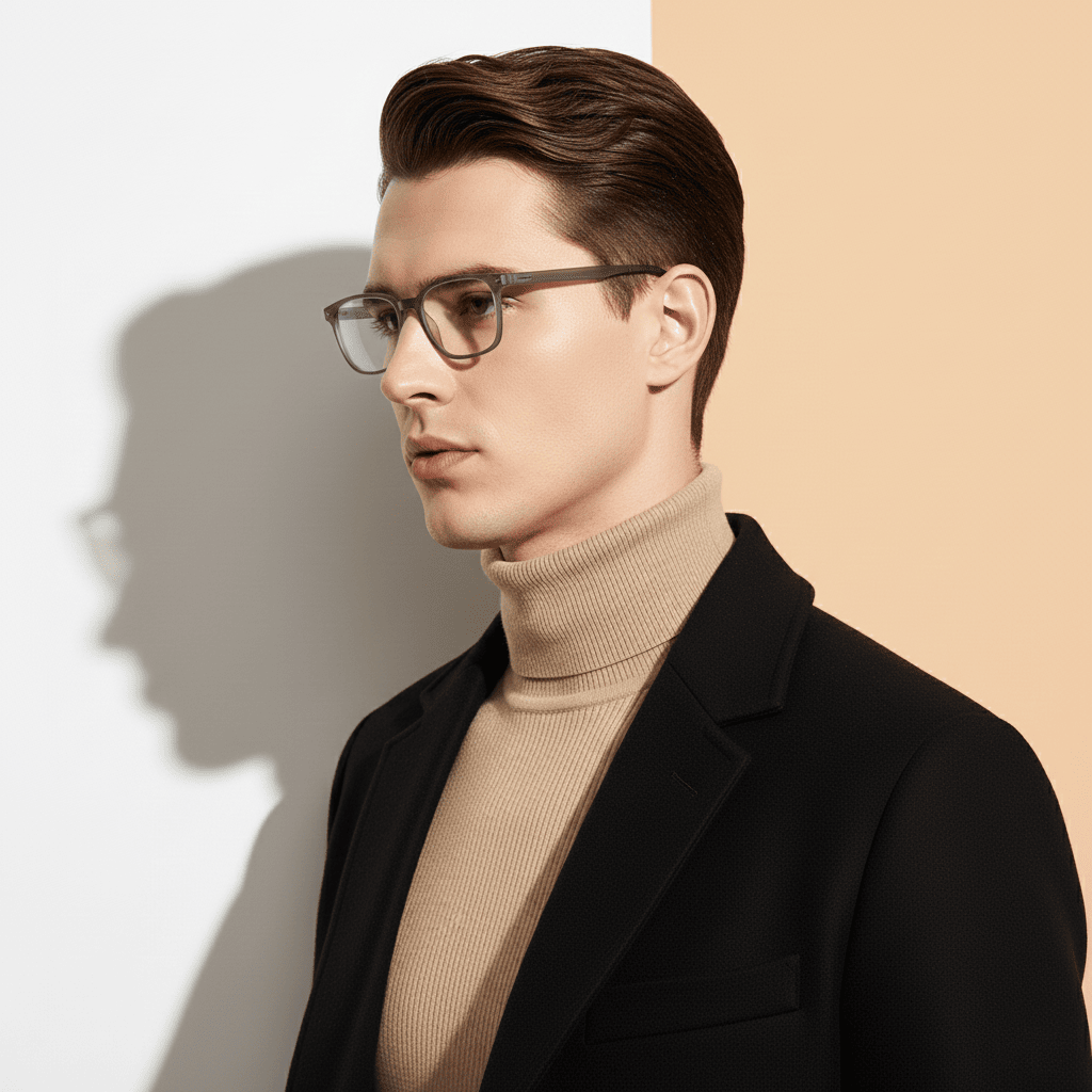 Grey Square Computer Glasses for Men Screen Pro