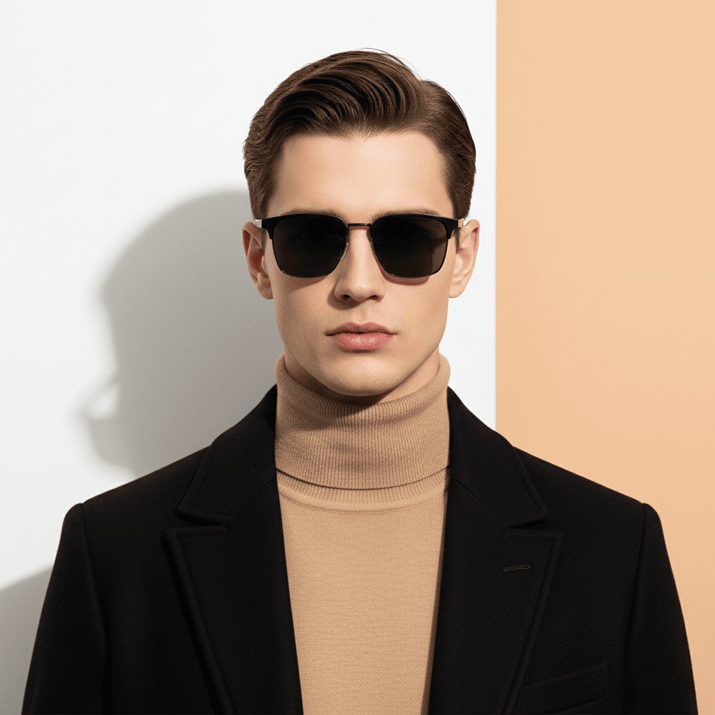 Metallic Clubmaster Sunglasses for Men