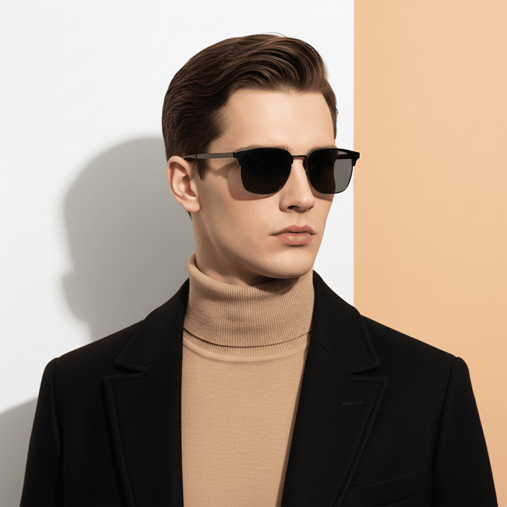 Metallic Clubmaster Sunglasses for Men
