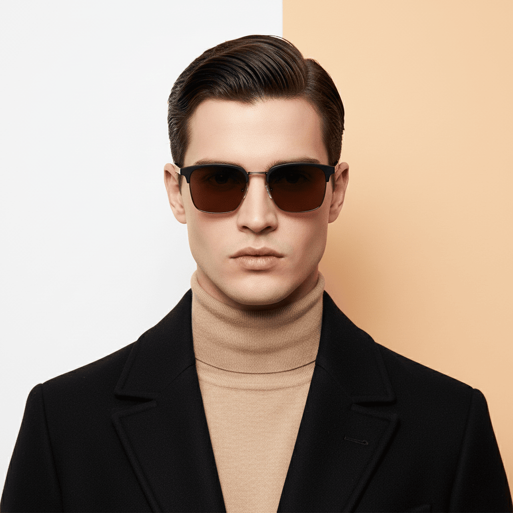 Copper Clubmaster Sunglasses for Men