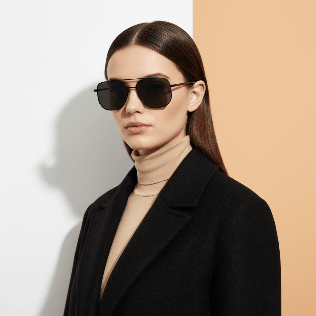 Black Aviator Sunglasses for Men