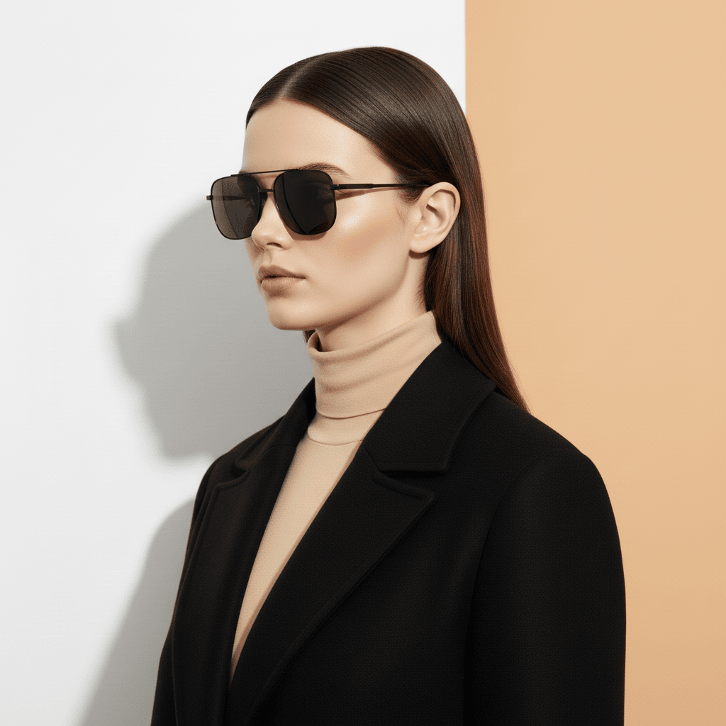 Black Aviator Sunglasses for Men