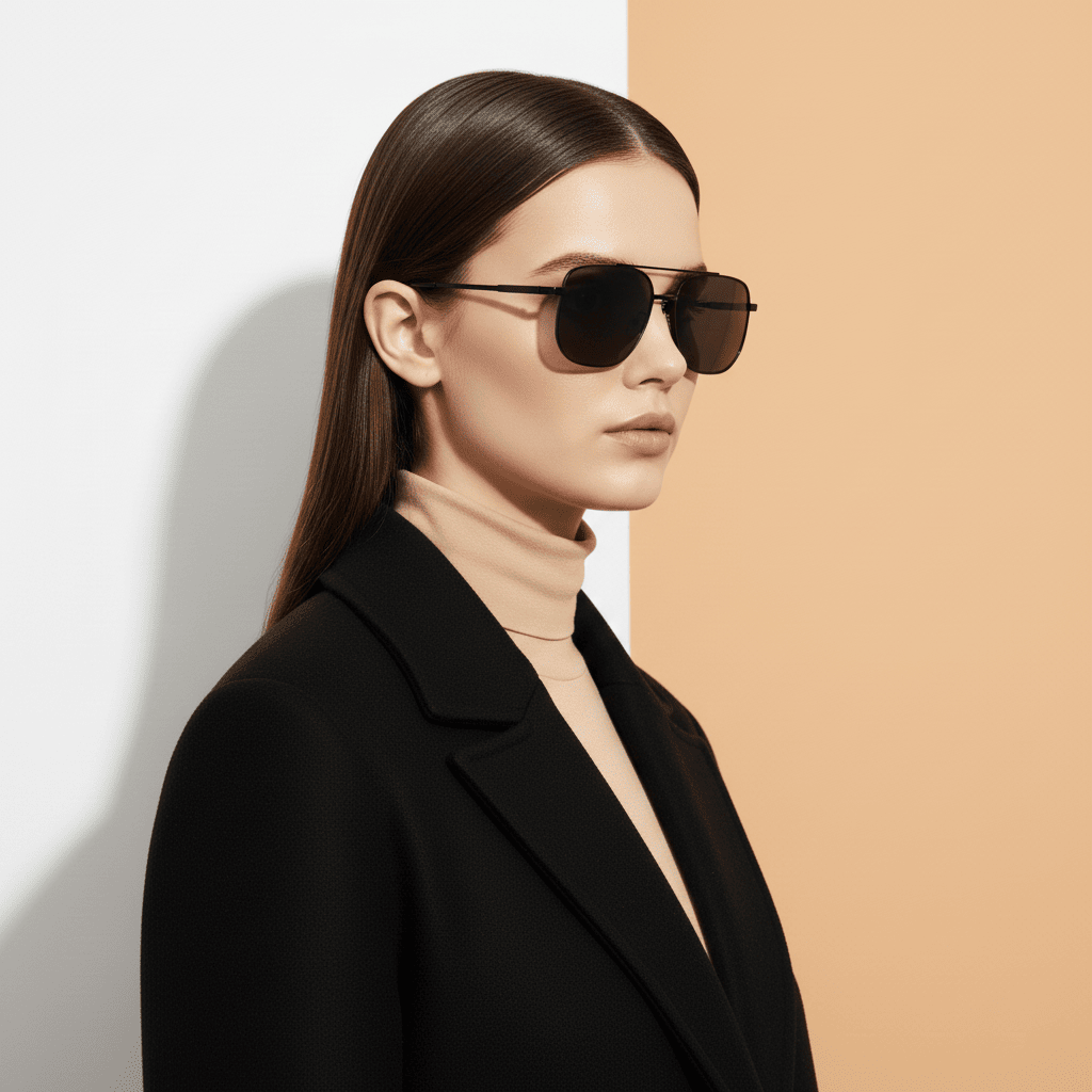 Black Aviator Sunglasses for Men