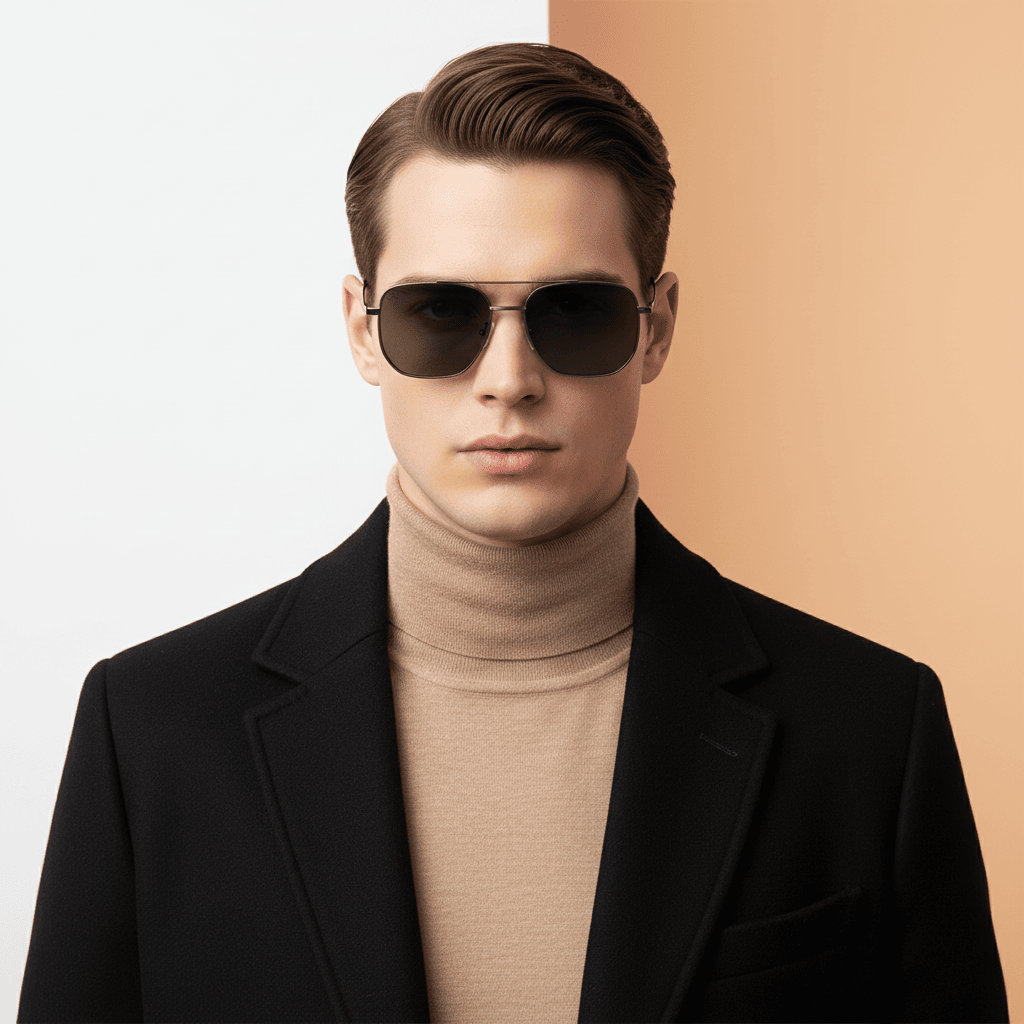 Metallic Aviator Sunglasses for Men