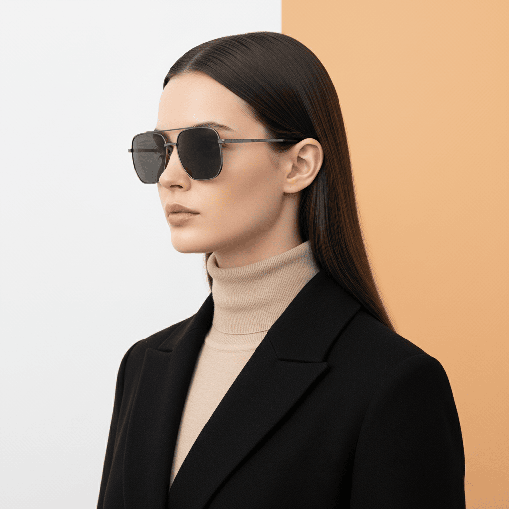 Metallic Aviator Sunglasses for Men