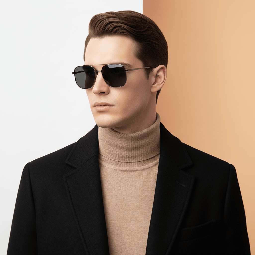 Metallic Aviator Sunglasses for Men