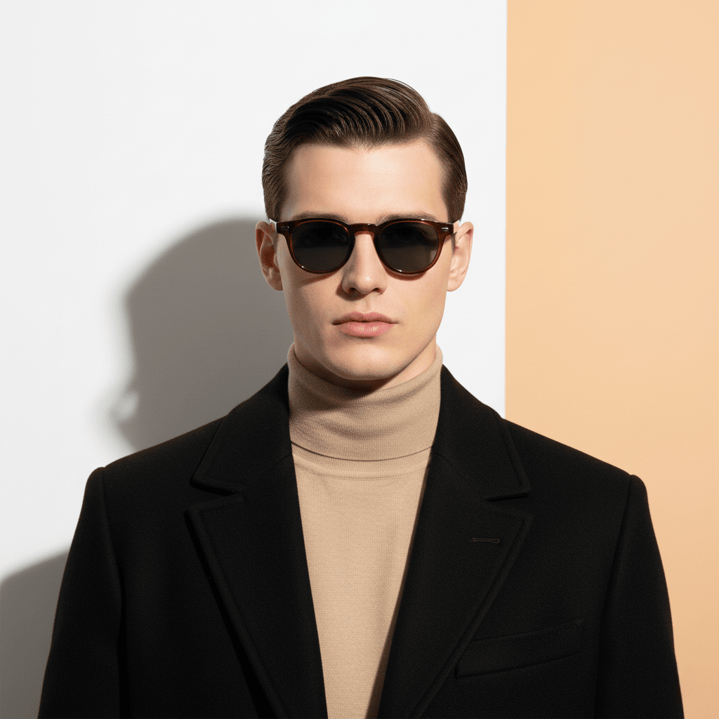 Brown Round Sunglasses for Men