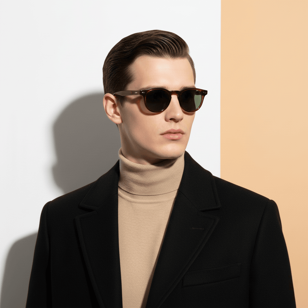 Brown Round Sunglasses for Men