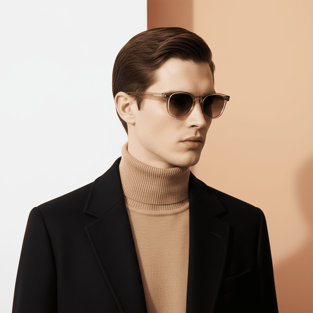 Brown Round Sunglasses for Men