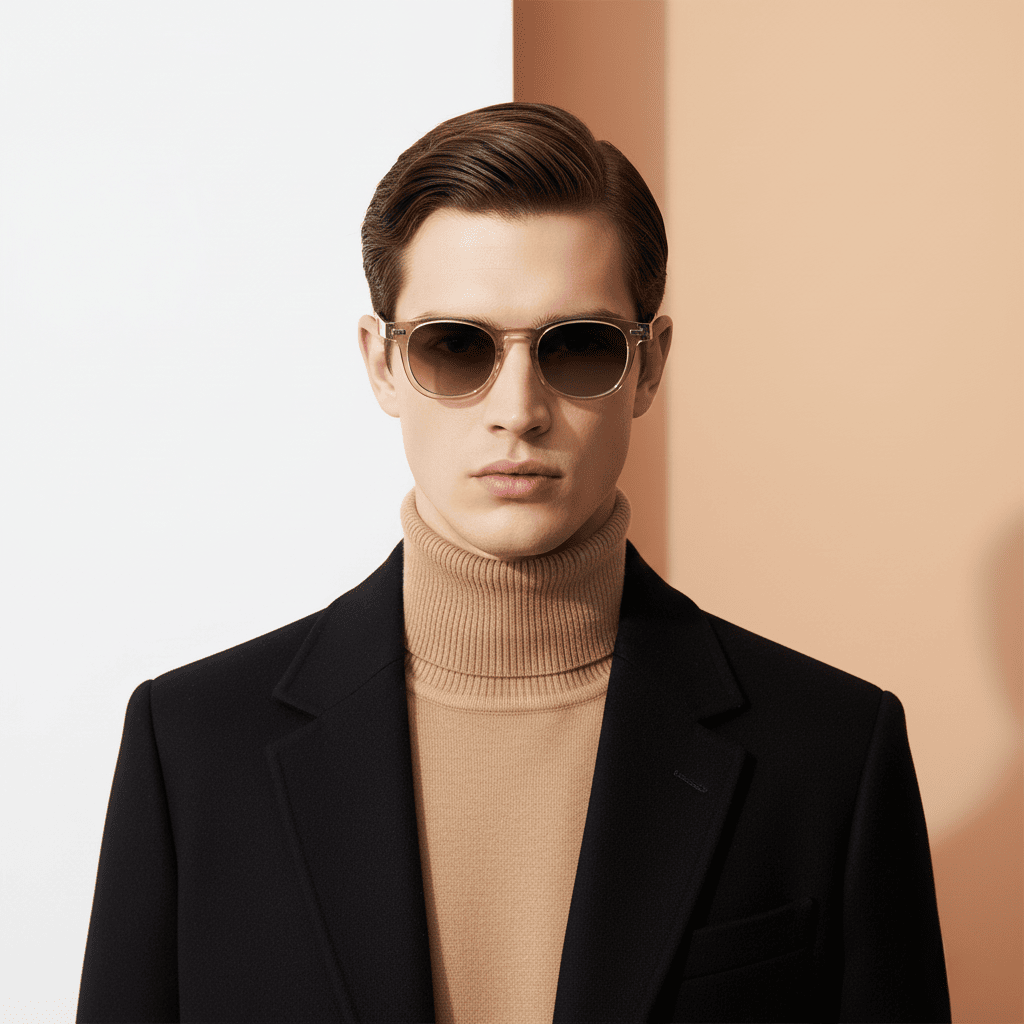 Brown Round Sunglasses for Men