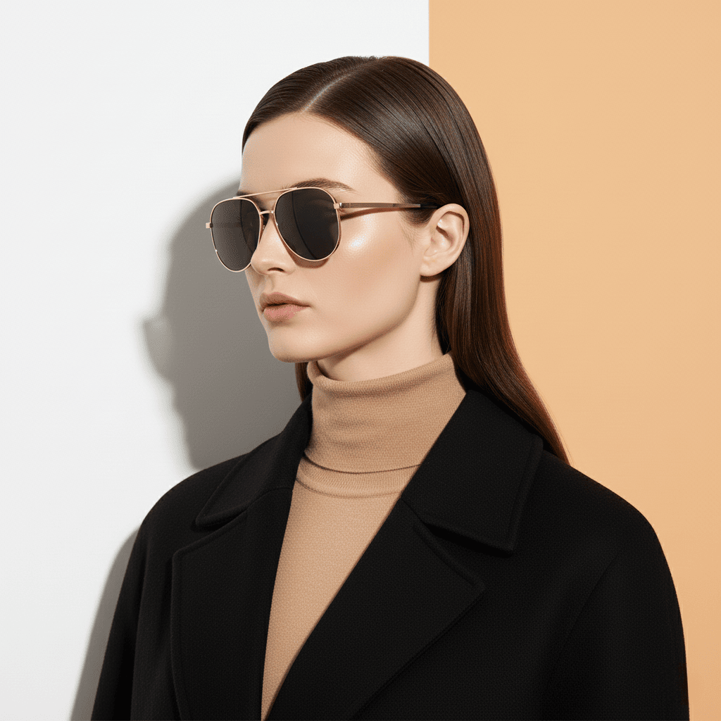 Gold Aviator Sunglasses for Men