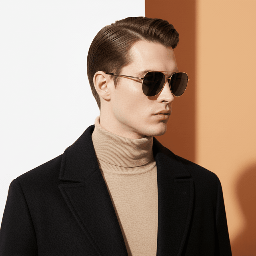 Gold Aviator Sunglasses for Men