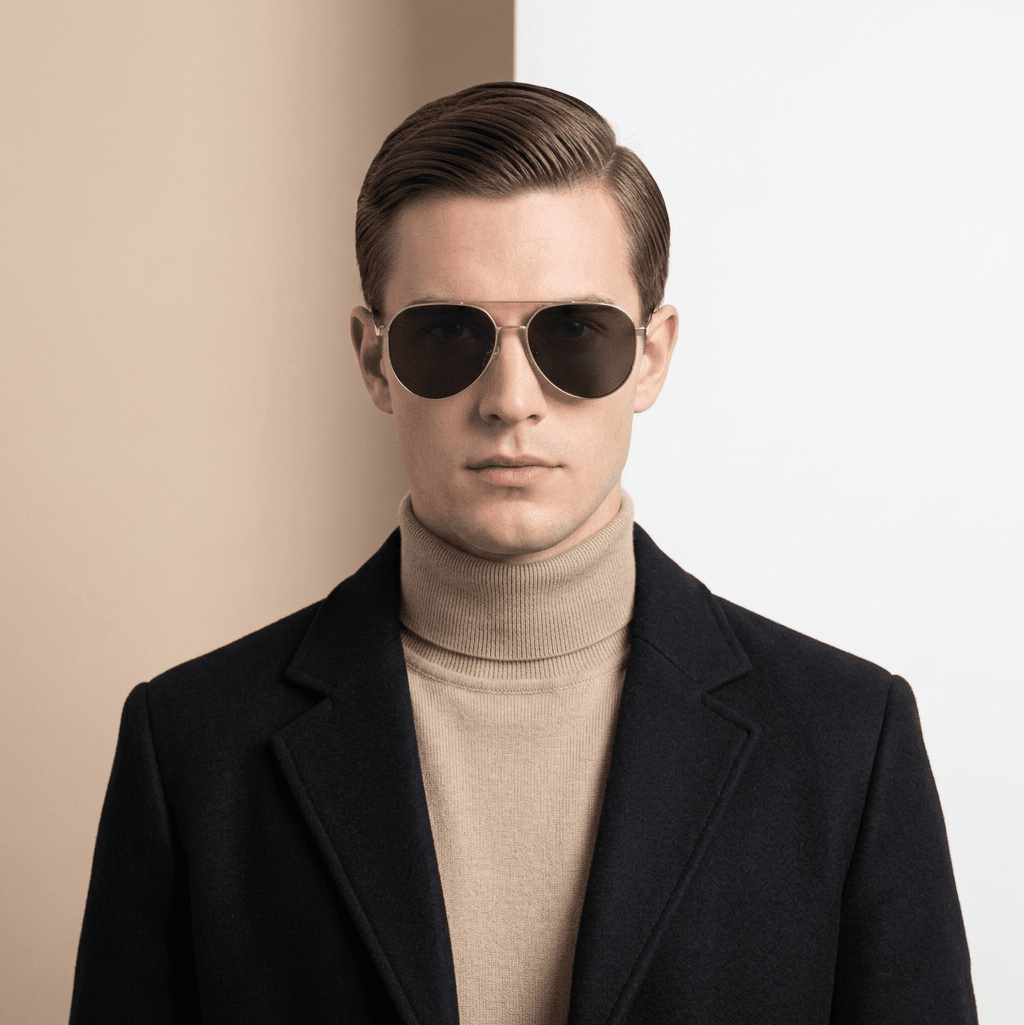 Gold Aviator Sunglasses for Unisex